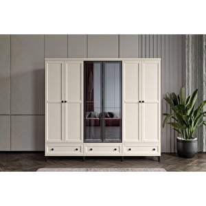 Duns Moon 6 Kapılı Camlı Gardırop