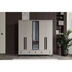 Arona 5 Kapılı Camlı Gardırop