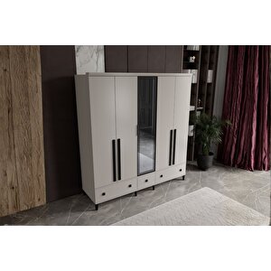 Arona 5 Kapılı Camlı Gardırop