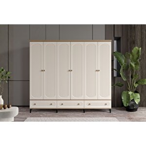 Cast Walnut 6 Kapılı Gardırop