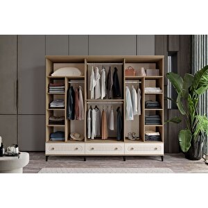 Cast Walnut 6 Kapılı Gardırop