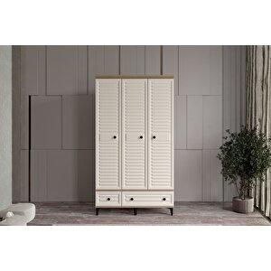 Risk Walnut 3 Kapılı Gardırop