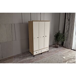 Risk Walnut 3 Kapılı Gardırop