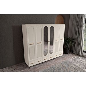 Hima Moon 6 Kapılı Aynalı Gardırop