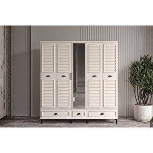 Char Moon 5 Kapılı Aynalı Gardırop