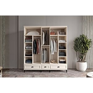 Char Moon 5 Kapılı Aynalı Gardırop