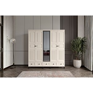 Merz Moon 5 Kapılı Camlı Gardırop