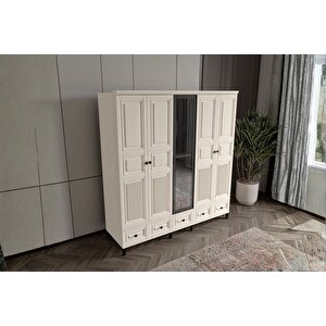 Merz Moon 5 Kapılı Camlı Gardırop