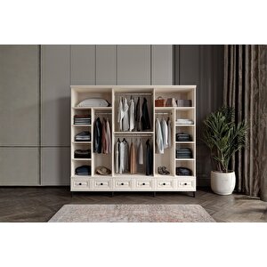 Merz Moon 6 Kapılı Camlı Gardırop