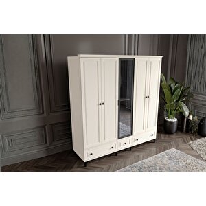 Zare Moon 5 Kapılı Camlı Gardırop