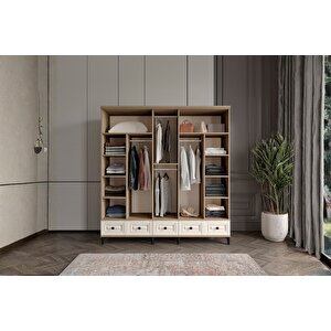 Merz Walnut 5 Kapılı Gardırop