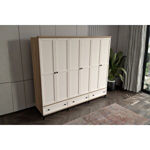 Duns Walnut 6 Kapılı Gardırop