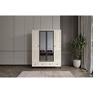 Merz Moon 4 Kapılı Camlı Gardırop