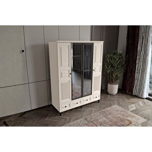 Merz Moon 4 Kapılı Camlı Gardırop