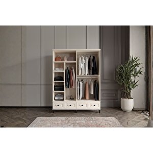 Merz Moon 4 Kapılı Camlı Gardırop