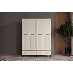 Hima Walnut 4 Kapılı Gardırop