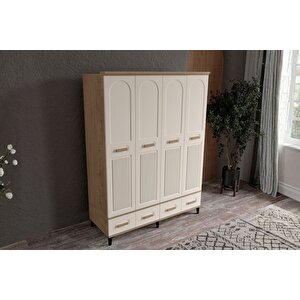 Hima Walnut 4 Kapılı Gardırop