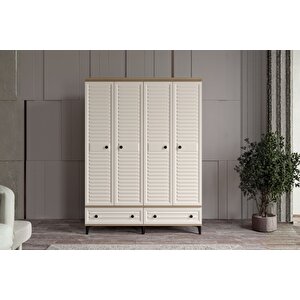 Risk Walnut 4 Kapılı Gardırop