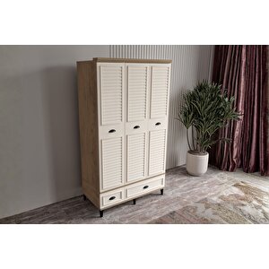 Char Walnut 3 Kapılı Gardırop