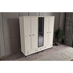 Risk Moon 5 Kapılı Camlı Gardırop