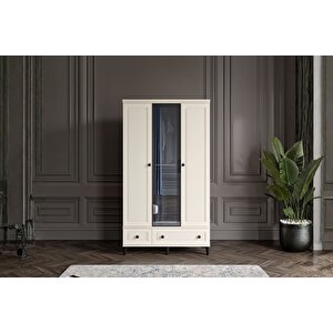 Zare Moon 3 Kapılı Camlı Gardırop