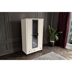 Zare Moon 3 Kapılı Camlı Gardırop