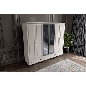 Zare Sand 6 Kapılı Camlı Gardırop