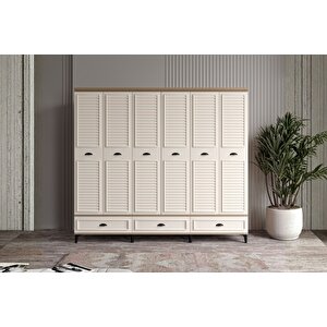 Char Walnut 6 Kapılı Gardırop