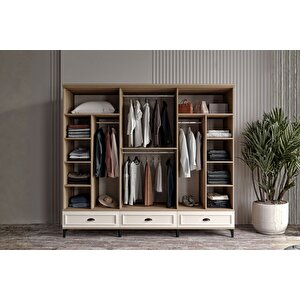 Char Walnut 6 Kapılı Gardırop