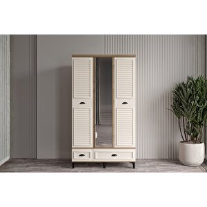 Char Walnut 3 Kapılı Aynalı Gardırop