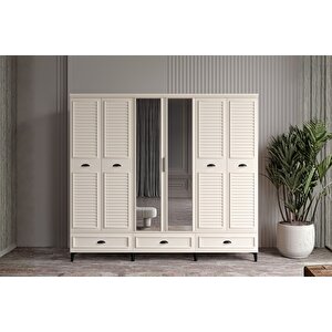 Char Moon 6 Kapılı Aynalı Gardırop