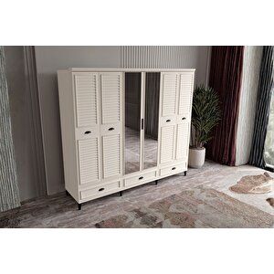 Char Moon 6 Kapılı Aynalı Gardırop