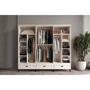 Char Moon 6 Kapılı Aynalı Gardırop