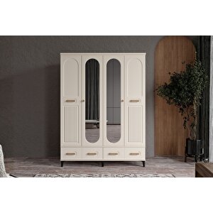 Hima Moon 4 Kapılı Aynalı Gardırop