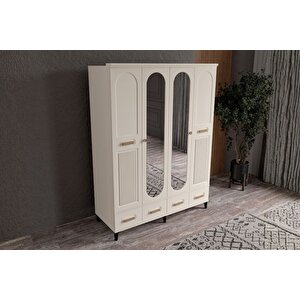 Hima Moon 4 Kapılı Aynalı Gardırop