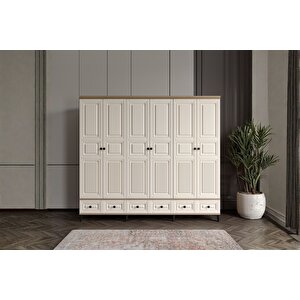 Merz Walnut 6 Kapılı Gardırop