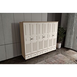 Merz Walnut 6 Kapılı Gardırop