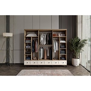 Merz Walnut 6 Kapılı Gardırop