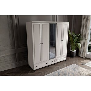 Zare Sand 5 Kapılı Camlı Gardırop