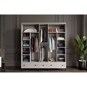 Zare Sand 5 Kapılı Camlı Gardırop