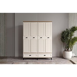 Char Walnut 4 Kapılı Gardırop