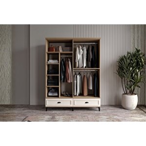 Char Walnut 4 Kapılı Gardırop