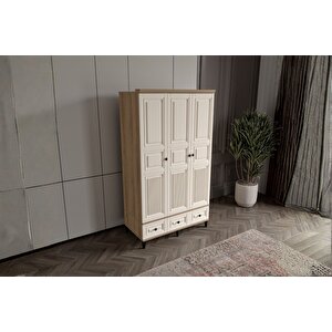 Merz Walnut 3 Kapılı Gardırop