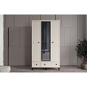 Risk Moon 3 Kapılı Camlı Gardırop