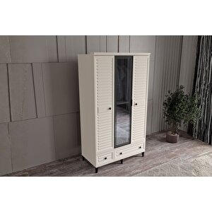 Risk Moon 3 Kapılı Camlı Gardırop