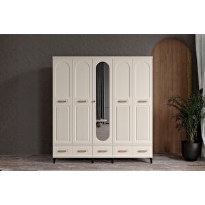 Hima Moon 5 Kapılı Aynalı Gardırop