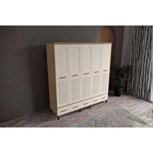 Hima Walnut 5 Kapılı Gardırop