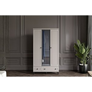 Zare Sand 3 Kapılı Camlı Gardırop