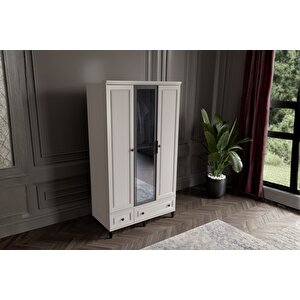 Zare Sand 3 Kapılı Camlı Gardırop