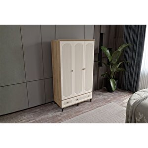 Cast Walnut 3 Kapılı Gardırop